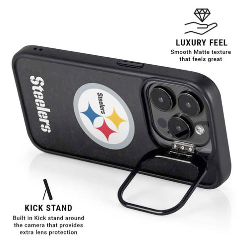 NFL Pittsburgh Steelers Distressed iPhone 15 Pro Kickstand Case